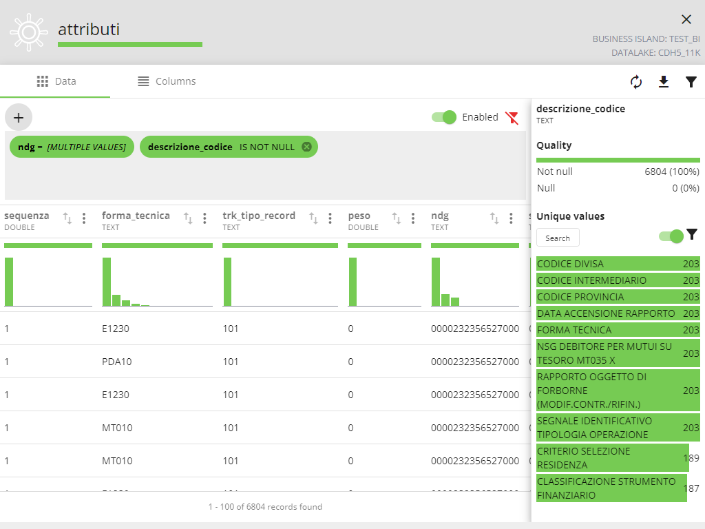 Filtro multiple values