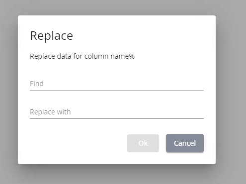 Modale sostituzione valori