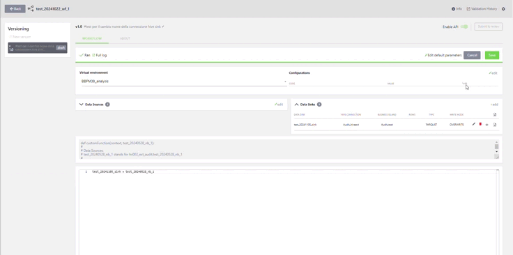 Datalabs Analysis Save Workflow